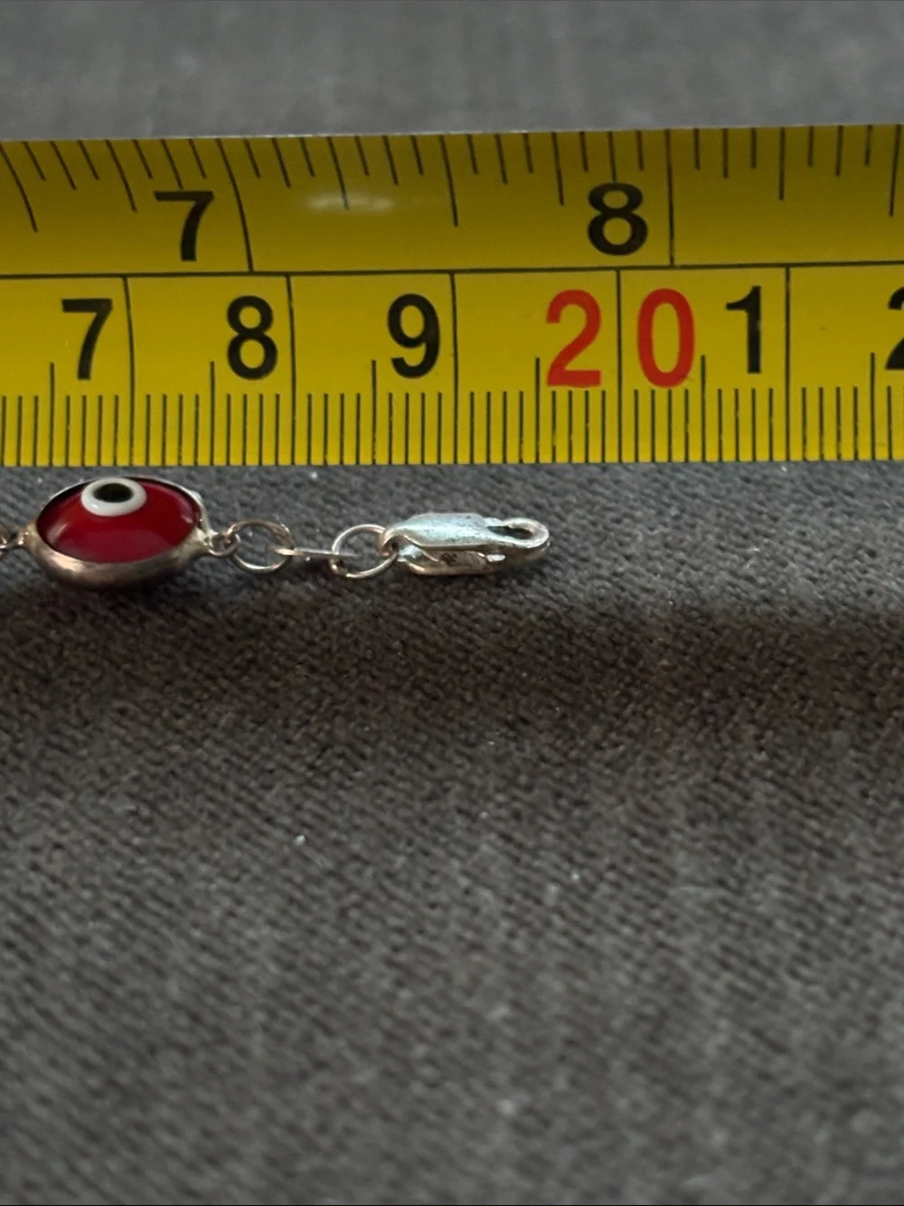 .925 Sterling Silver EVIL EYE BRACELET 8” Red Black White. Ward off bad mojo